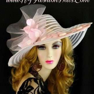 Haute Couture White Sheer Big Brim Hat