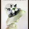 White Black Formal Church Hat