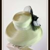 Olive Green Big Large Brim Satin Wedding Bridal Hat