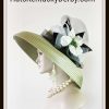 White Black Formal Church Hat