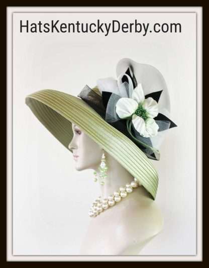 White Black Formal Church Hat