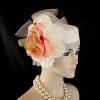 Ivory Soft Beige Pillbox Wedding Cocktail Hat