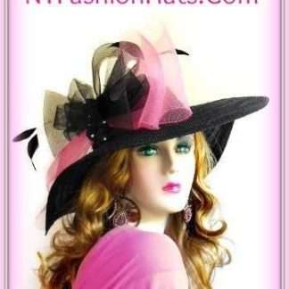 Black Wide Brim Dress Hat