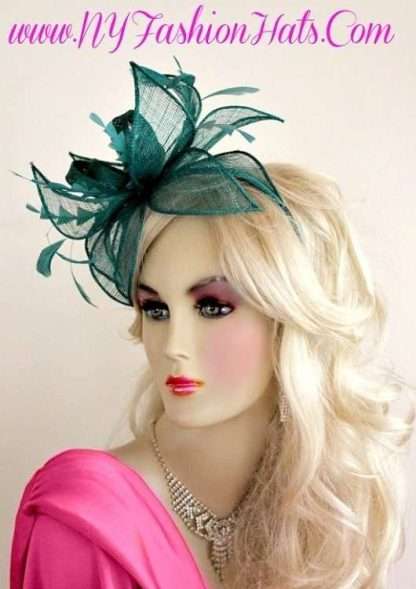 Women's Sinamay Straw Salmon Pink Fascinator