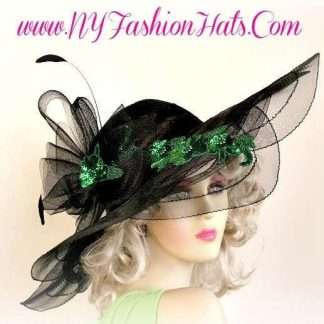 Kentucky Derby Hats Black Kelly Green Designer Hat Ny Fashion Hats