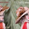 Ladies Beige Wide Brim Kentucky Derby Hat Wedding Hats 221