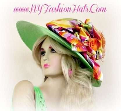 Ladies Lime Green Lavender Yellow Purple Church Hat