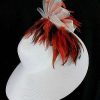 Ladies White Orange Special Occasion Designer Hat Women's Fashion Hats