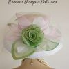 Ladies White Pink Lime Green Designer Fashion Hat Couture Wedding Hats 7l2