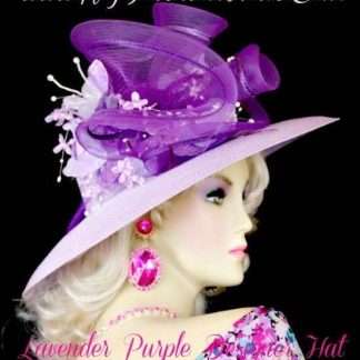 Lavender Purple Velvet Flower Formal Hat