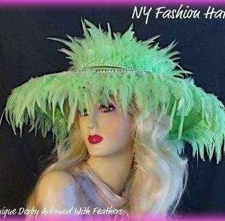 Lime Green Formal Wedding Bridal Dress Hat