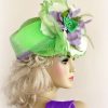 Lime Green Lavender White Formal Wedding Designer Hat P55 Hats