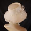 Luxury Winter White Ivory Wool Big Brim Hat For Women
