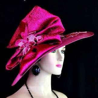 Magenta Fuchsia Hot Pink Designer Hat Wedding Church Formal Hats