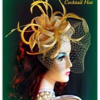 Metallic Gold Veil Sinamay Straw Fascinator