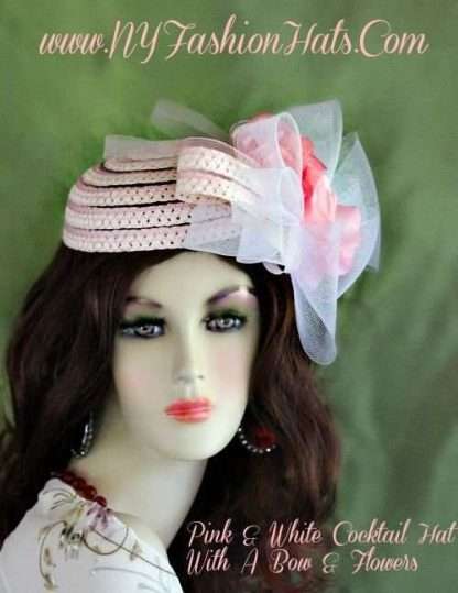 Pink White Great Gatsby Designer Hat