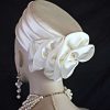 Ivory Satin Pillbox Formal Hat