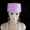 Lavender Purple Satin Pillbox Formal Hat