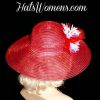 Red Purple Wide Brimmed Society Spring Flowers Hat Women's Dress Hats