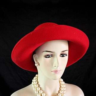 Red Wool Dress Casual Urban Bowler Derby Style Hat