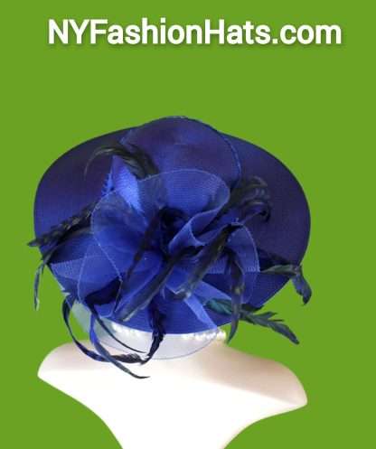 Royal Blue Formal Large Brim Dress Hat