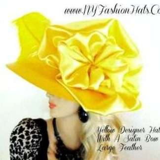 Sunny Bright Yellow Big Brim Preakness Stakes Hat