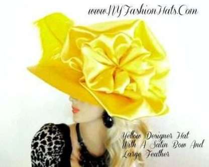 Sunny Bright Yellow Big Brim Preakness Stakes Hat