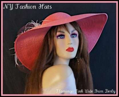 Violet Raspberry Pink Wide Brim Designer Dressy Fashion Ladies Hat 7ybt