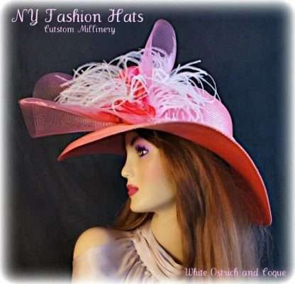 Violet Raspberry Pink Wide Brim Designer Dressy Fashion Ladies Hat 7ybt