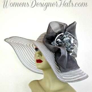 White Metallic Silver Designer Fashion Hat