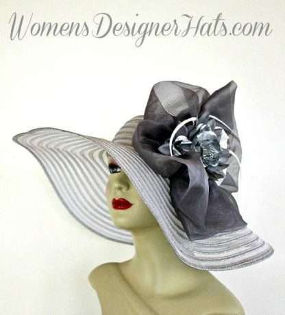 White Metallic Silver Designer Fashion Hat