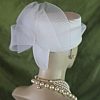 White Satin Pleated Pillbox Dress Bridal Hat