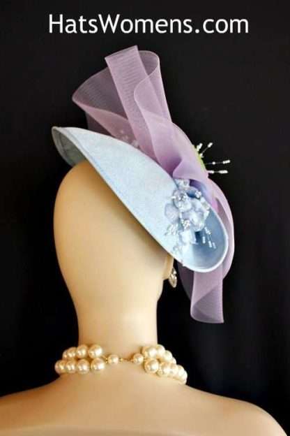 Women's Baby Blue Lavender Lime Hatinator Wedding Fascinator Hat Spring Races