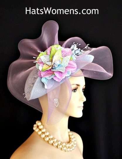 Women's Baby Blue Lavender Lime Hatinator Wedding Fascinator Hat Spring Races