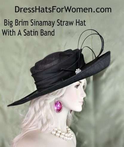 Women's Black Big Brim Couture Hat