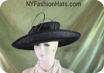 Women's Black Big Brim Couture Hat