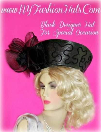 Women's Black Couture Designer Hat