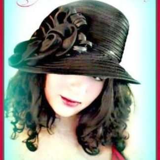 Women's Black Satin Designer Hat