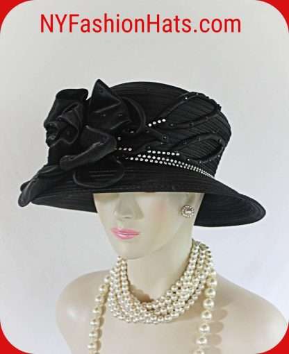 Women's Couture Black And White Satin Hat