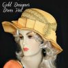 Women's Antique Yellow Metallic Gold Formal Wedding Hat