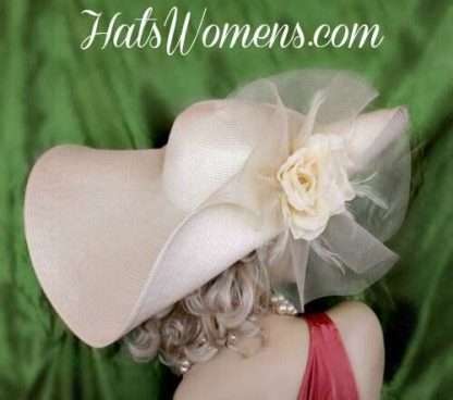 Ivory Big Large Wide Brim Kentucky Derby Hat