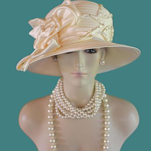 Women's Couture Ivory Champagne Beige Wedding Bridal Hat