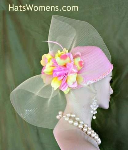 Pink Satin Church Hat