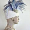 Ivory Ice Baby Blue Metallic Silver Hat