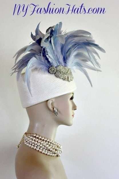 Ivory Ice Baby Blue Metallic Silver Hat