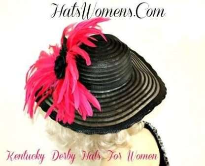 Black Hot Pink Dress Hat