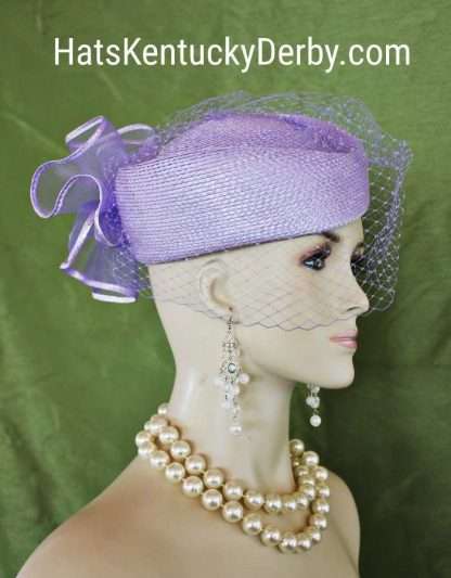 Women's Lilac Purple Lavender Pillbox Hat