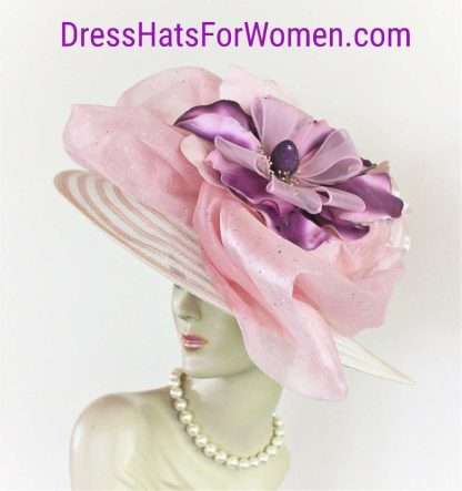 Cream Beige Ivory White Pink Purple Lavender Millinery Hat Alena