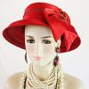 Women's Red Black Sequin Designer Satin Dress Hat