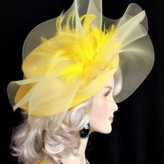 Women's Yellow Couture Designer Wedding Hat